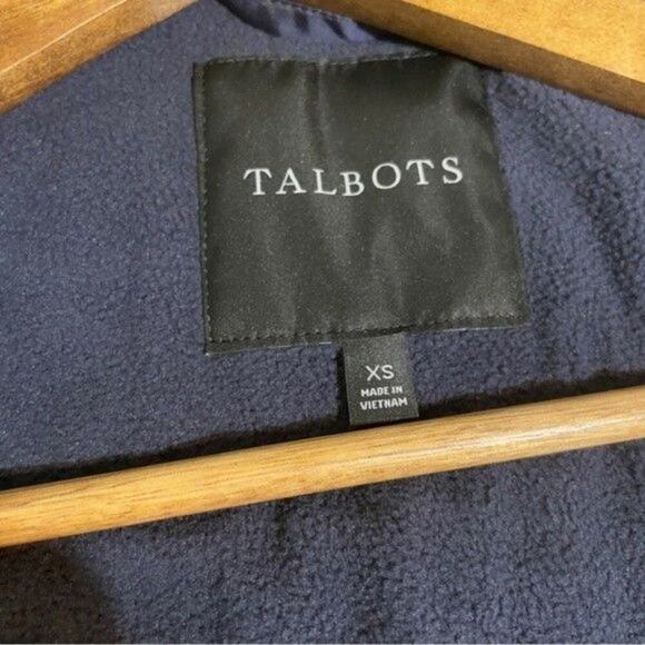 Talbots · XS · Diamond Quilted Blue Floral Vest · Cinch-Back Hip Length Layering - Picture 6 of 7